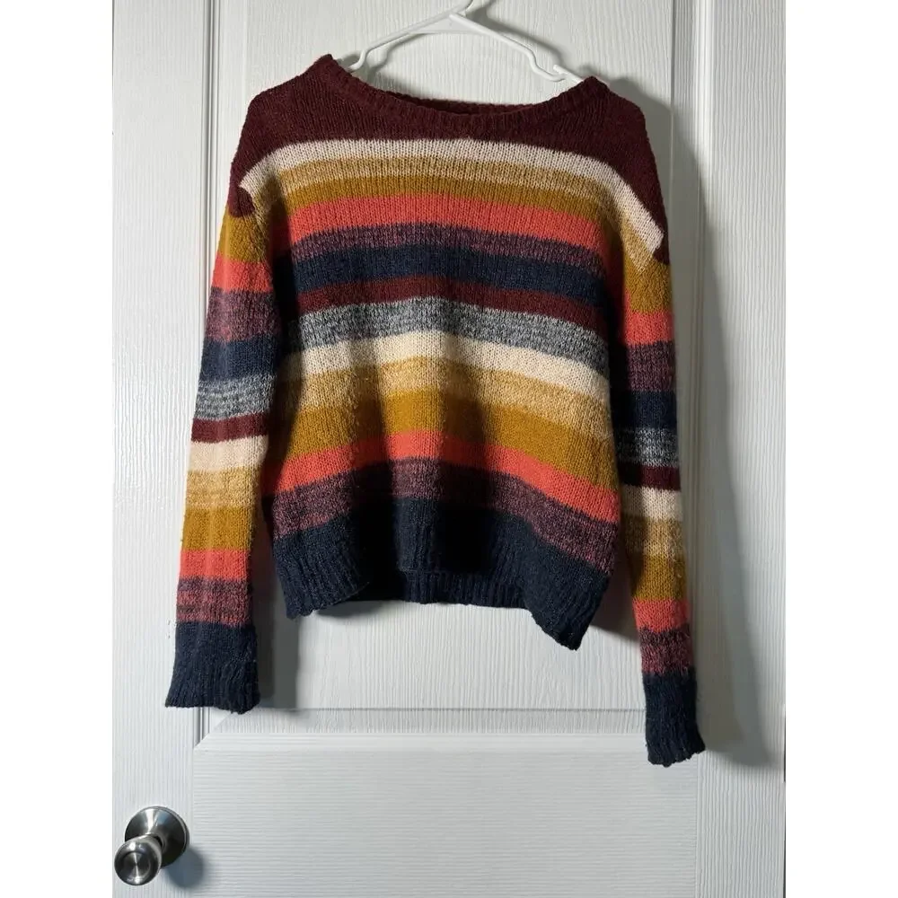 Berretti Multicolor Blue & Pink Wool Blend Sweater Made in Italy Size medium - Picture 3 of 8